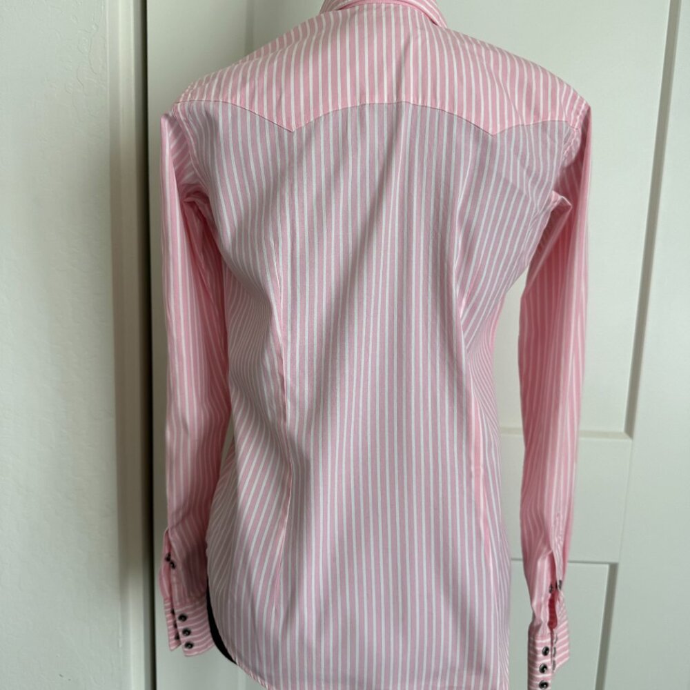 VTG Blue Label Ralph Lauren Pink Button Down Shirt w/ Diamond Pearl Buttons Sz 4 - Picture 3 of 8